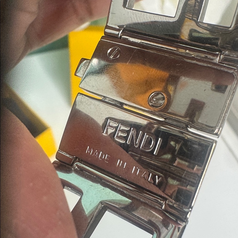 Fendi Silver FF Cutout Bracelet - Picture 8 of 8